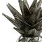 Set of 3 Silver Polystone Contemporary Fruit Sculpture, 4.5", 6.25", 10.5"